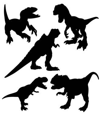 Dinozor canavarı sürüngen siyah silueti