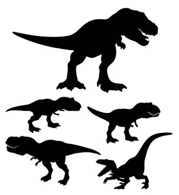 Dinozor canavarı sürüngen siyah silueti