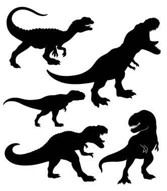 Dinozor canavarı sürüngen siyah silueti