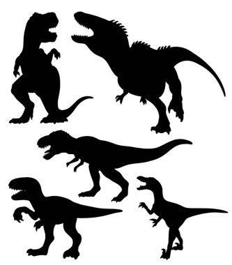 Dinozor canavarı sürüngen siyah silueti