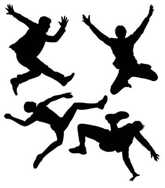 parkour spor hareketi erkek hareket silueti