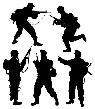 Erkek ve kadın asker, silahlı ordu mensubu. Harekete geçin.