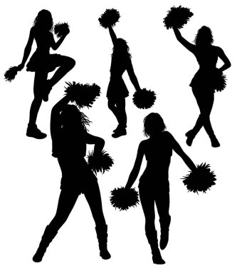 Siyahi siluet hareketi eğitimi veren bayan amigo kız.