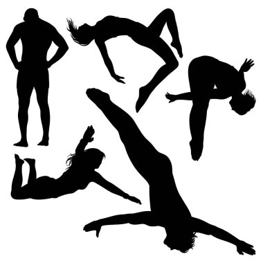 Tüple dalış sporu eğitim silueti