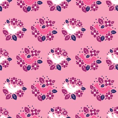 Şirin, basit ve tapılası kuşların kusursuz bir yüzey dizaynı. Dekorasyon olarak biraz yaprak ve çiçeklerle.