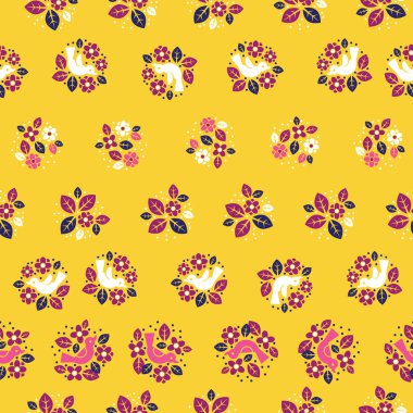 Şirin, basit ve tapılası kuşların kusursuz bir yüzey dizaynı. Dekorasyon olarak biraz yaprak ve çiçeklerle.