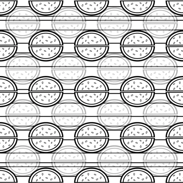 Fruity Line Art Watermelon Beautiful Line Art Seamless Surface Pattern — Stock Photo, Image