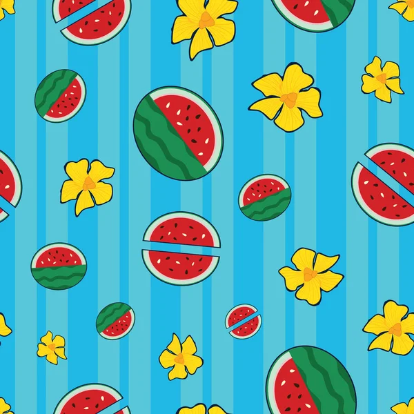 Fruitige Watermeloen Naadloze Oppervlakte Patroon Ontwerp Een Prachtig Naadloos Oppervlak — Stockfoto