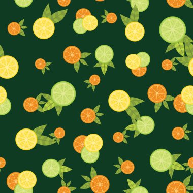 Turunçgillerden esinlenilmiş kusursuz bir yüzey dizaynı. Eğlenceli ve yaz illüstrasyonu.
