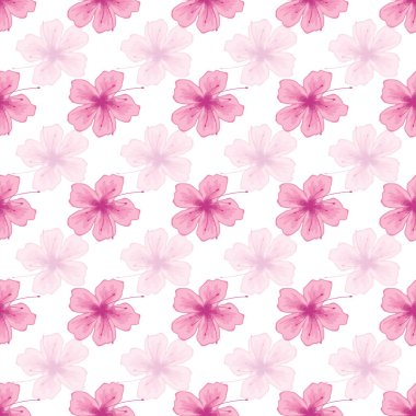 Göz kamaştırıcı sakura çiçeğinden esinlenilmiş kusursuz bir yüzey deseni tasarımı. Pembe çiçeklerin patlaması.