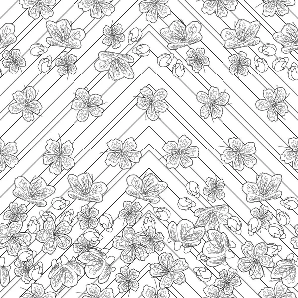 Красивый Дизайн Бесшовной Поверхности Вдохновил Красивый Цветок Сакуры Взрыв Розовых — стоковое фото
