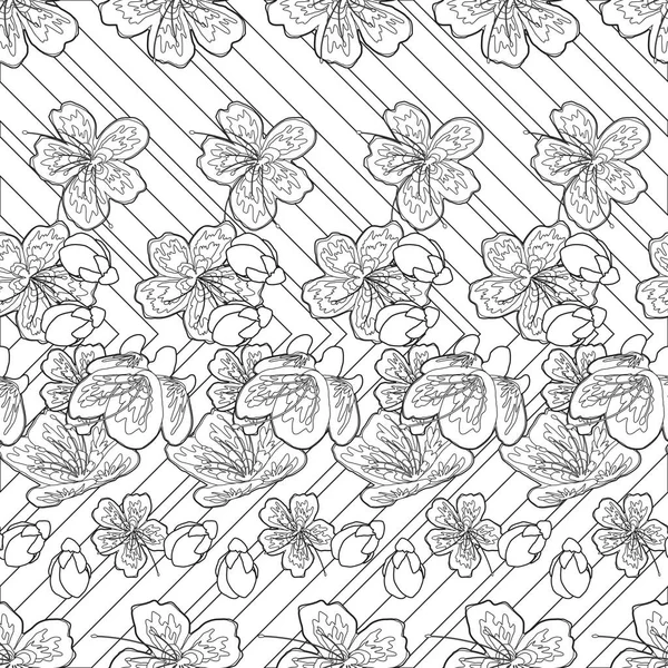 Krásný Bezešvý Design Povrchových Vzorů Inspiroval Krásné Sakura Květiny Výbuch — Stock fotografie