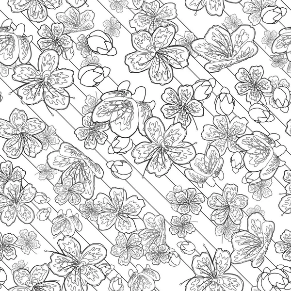 Krásný Bezešvý Design Povrchových Vzorů Inspiroval Krásné Sakura Květiny Výbuch — Stock fotografie