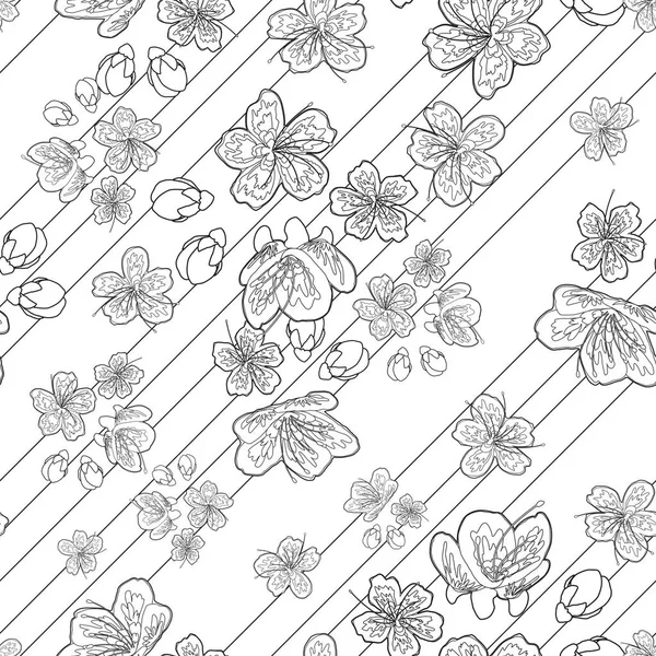 Beautiful Seamless Surface Pattern Design Inspired Beautiful Sakura Flower Explosion — Stock Photo, Image