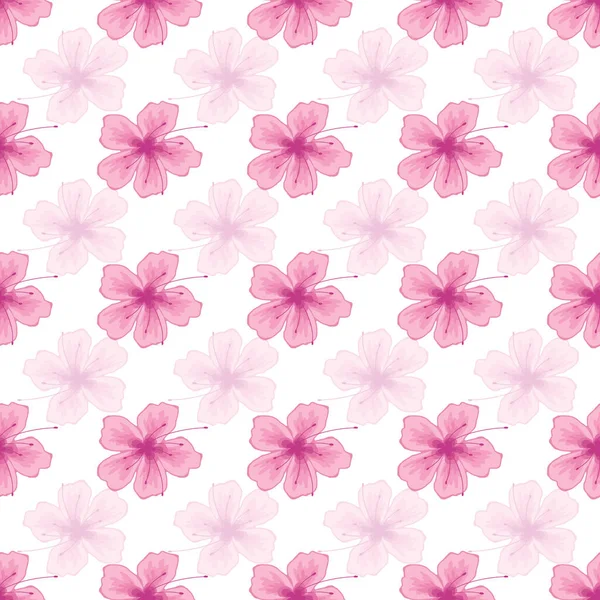 一个美丽无缝的表面图案设计灵感来自令人惊叹的樱花 一阵粉红色的花朵绽放 — 图库照片