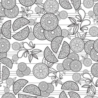 Turunçgillerden esinlenilmiş kusursuz bir yüzey dizaynı. Eğlenceli ve yazlık bir çizim. Tüm aile için eğlenceli bir boyama kitabı ve sayfa. Eğlenceli bir rahatlama aktivitesi.