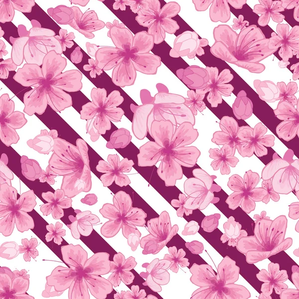 Hermoso Diseño Patrón Superficie Sin Costuras Inspirado Impresionante Flor Sakura —  Fotos de Stock