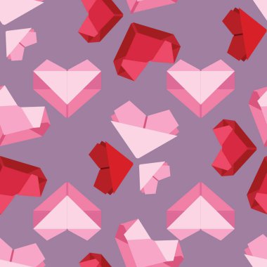 Origami kalbinin kusursuz bir yüzey dizaynı. Japonya 'dan gelen eski kağıt katlama sanatını anlatan sevimli bir resim..