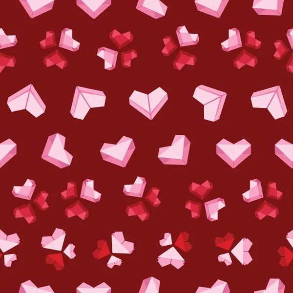 Krásný Hladký Povrch Vzor Design Origami Srdce Roztomilá Ilustrace Představující — Stock fotografie