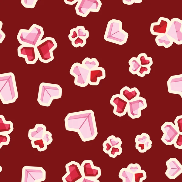 Beautiful Seamless Surface Pattern Design Origami Heart Cute Illustration Featuring — Stock Photo, Image