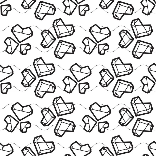Hermoso Diseño Patrón Superficie Sin Costuras Corazón Origami Una Linda —  Fotos de Stock