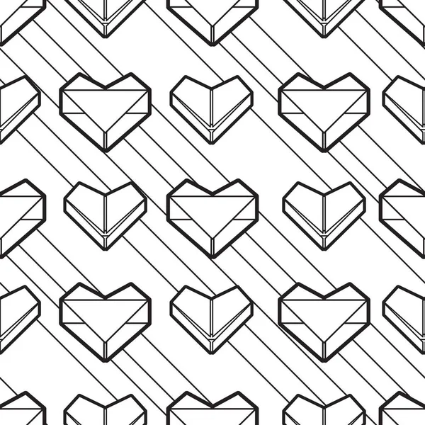 Beautiful Seamless Surface Pattern Design Origami Heart Cute Illustration Featuring — Stock Photo, Image