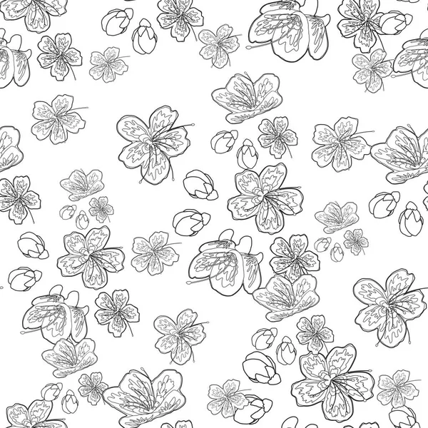 Beautiful Seamless Surface Pattern Design Inspired Stunning Sakura Flower Explosion — Stock Photo, Image