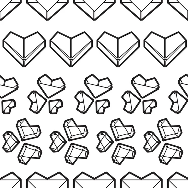 Egy Gyönyörű Zökkenőmentes Felületi Minta Tervezése Origami Szív Egy Aranyos — Stock Fotó