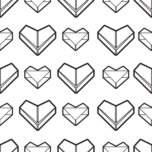 Ein Schönes Nahtloses Oberflächenmuster Aus Origami Herzen Eine Niedliche Illustration — Stockfoto