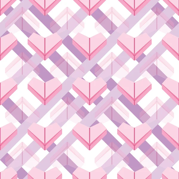 Hermoso Diseño Patrón Superficie Sin Costuras Corazón Origami Una Linda —  Fotos de Stock