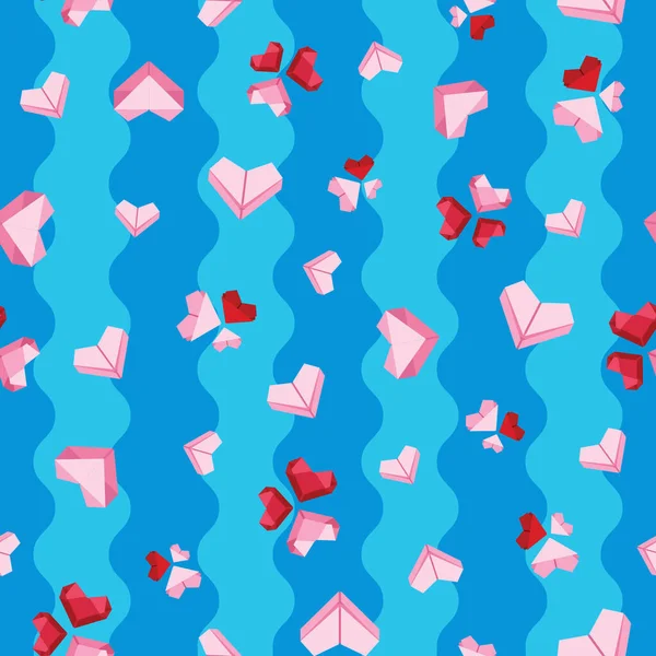 Krásný Hladký Povrch Vzor Design Origami Srdce Roztomilá Ilustrace Představující — Stock fotografie