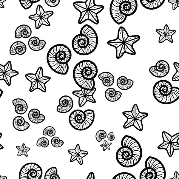 Deniz kabukları ve deniz yıldızlarının sevimli ve sevimli çizgileri. Plaj temasında kusursuz, eğlenceli bir desen tasarımı. Yaz için mükemmel. Herkes için eğlenceli bir boyama aktivitesi. Boyama sayfası ve kitap çizimi.