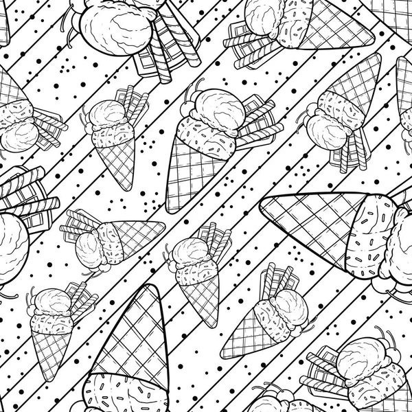 Прекрасний Безшовний Дизайн Поверхні Морозива Лінійка Художніх Ілюстрацій Двох Магазинів — стокове фото