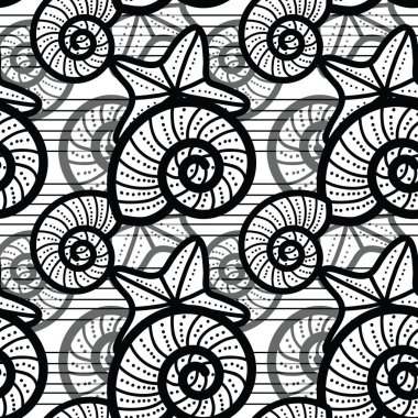 Deniz kabukları ve deniz yıldızlarının sevimli ve sevimli çizgileri. Plaj temasında kusursuz, eğlenceli bir desen tasarımı. Yaz için mükemmel. Herkes için eğlenceli bir boyama aktivitesi. Boyama sayfası ve kitap çizimi.