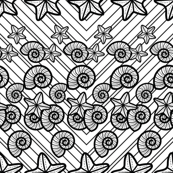 Deniz kabukları ve deniz yıldızlarının sevimli ve sevimli çizgileri. Plaj temasında kusursuz, eğlenceli bir desen tasarımı. Yaz için mükemmel. Herkes için eğlenceli bir boyama aktivitesi. Boyama sayfası ve kitap çizimi.