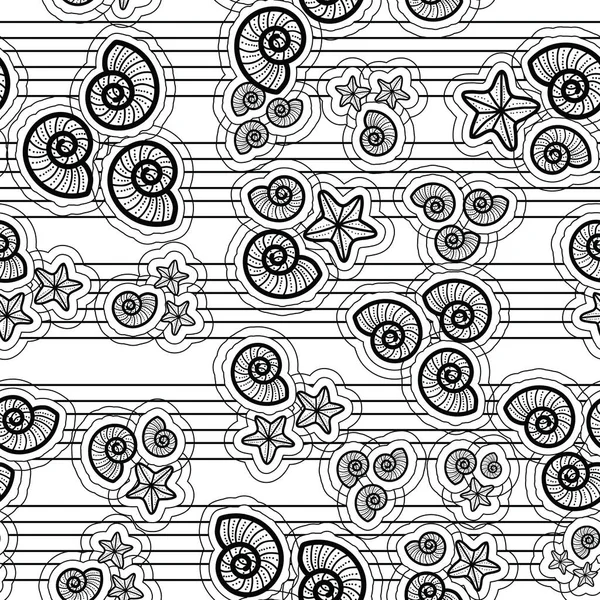 Deniz kabukları ve deniz yıldızlarının sevimli ve sevimli çizgileri. Plaj temasında kusursuz, eğlenceli bir desen tasarımı. Yaz için mükemmel. Herkes için eğlenceli bir boyama aktivitesi. Boyama sayfası ve kitap çizimi.