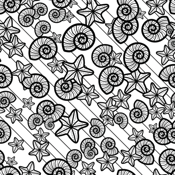 Deniz kabukları ve deniz yıldızlarının sevimli ve sevimli çizgileri. Plaj temasında kusursuz, eğlenceli bir desen tasarımı. Yaz için mükemmel. Herkes için eğlenceli bir boyama aktivitesi. Boyama sayfası ve kitap çizimi.