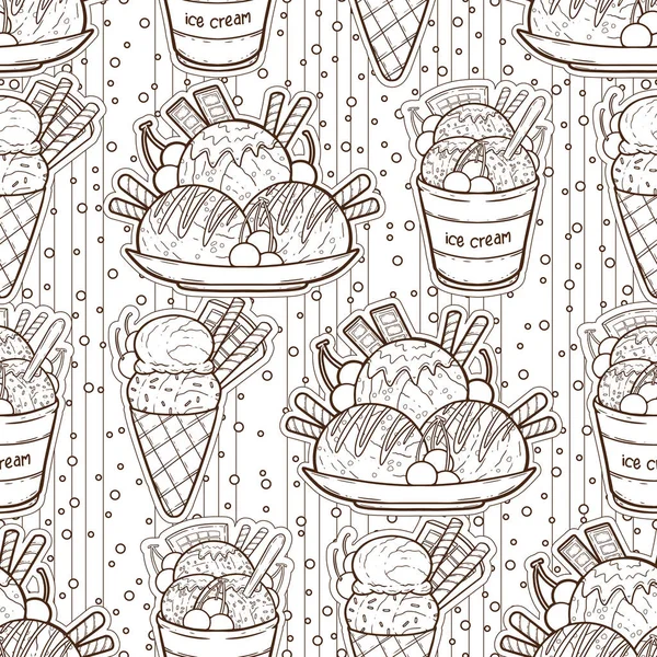 Digital Line Art Drawing Popular Sweet Dessert Cute Adorable Cartoon — стоковое фото