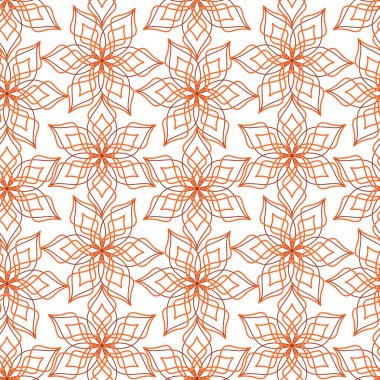 Altı yapraklı bir çiçeğin zarif ve basit geometrik ve simetrik çizgisi..