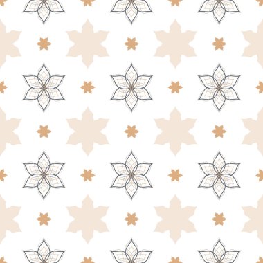 Altı yapraklı bir çiçeğin zarif ve basit geometrik ve simetrik çizgisi..