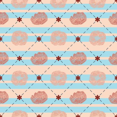 Şakayık çiçeklerinin kusursuz bir yüzey deseni tasarımı gibi hoş bir çizimi.