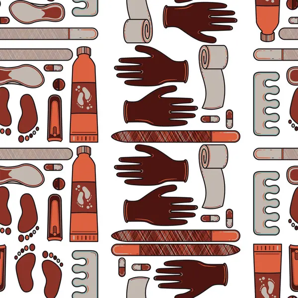 stock image A seamless repeat pattern design related to podiatry. A playful exploration of the human foot, reimagined. Where the foundation of our movement are transformed in captivating design.