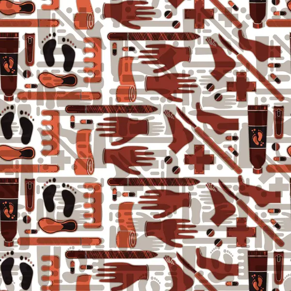 stock image A seamless repeat pattern design related to podiatry. A playful exploration of the human foot, reimagined. Where the foundation of our movement are transformed in captivating design.