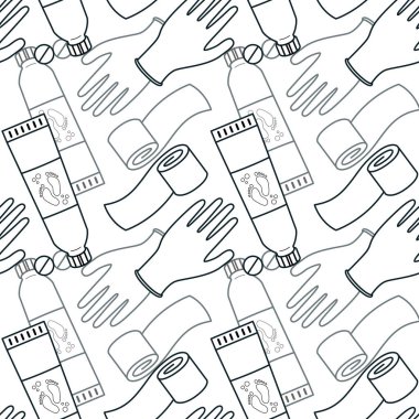 A seamless repeat pattern design related to podiatry. A playful exploration of the human foot, reimagined. Where the foundation of our movement are transformed in captivating design. clipart