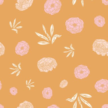 Şakayık çiçeklerinin kusursuz bir yüzey deseni tasarımı gibi hoş bir çizimi.