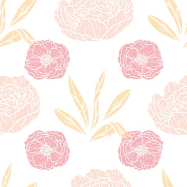 Şakayık çiçeklerinin kusursuz bir yüzey deseni tasarımı gibi hoş bir çizimi.