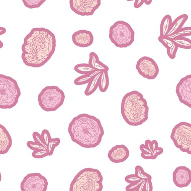 Şakayık çiçeklerinin kusursuz bir yüzey deseni tasarımı gibi hoş bir çizimi.