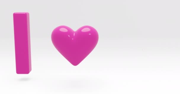 Love You Word Iconic Motion Gross Surface — Stock Video