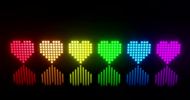 Flickering Lgbtqia Heartbeat Lights Flashing Led Lights Loop Clubs Discos — Wideo stockowe