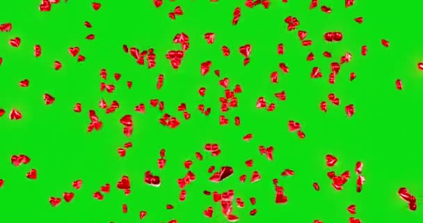 Red Heart Falling Tiny Wind Flowing Smoothly — Video
